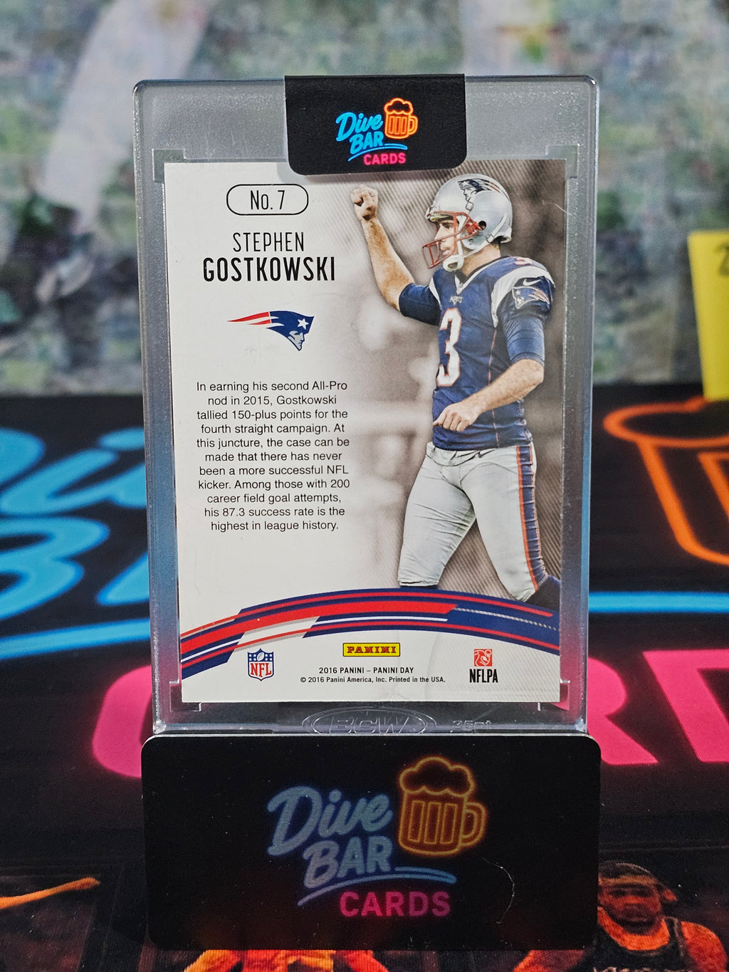 Stephen Gostkowski 2016 Panini Patriots Football Card - Raw Condition