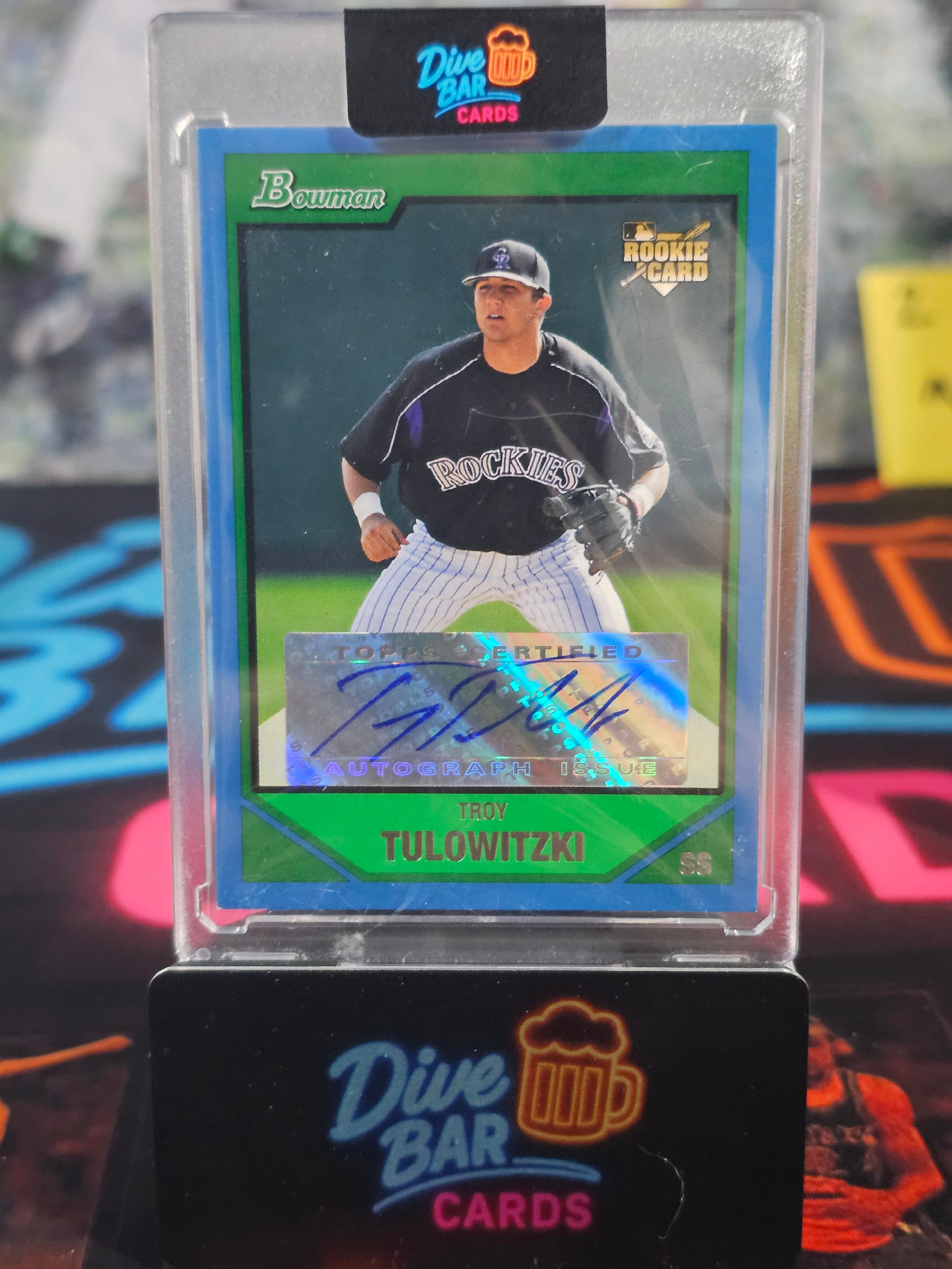 Troy Tulowitzki 2007 Bowman Blue Rookie Autograph Card /500 Raw Colorado Rockies