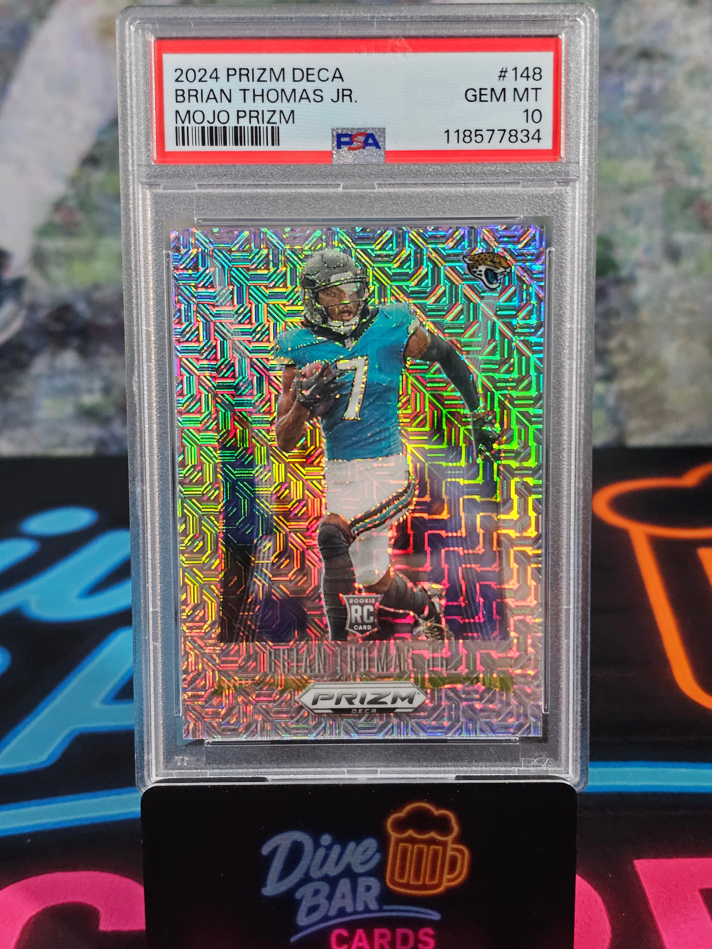2024 Panini Prizm Deca Mojo Prizms Brian Thomas Jr. PSA 10 Rookie Card