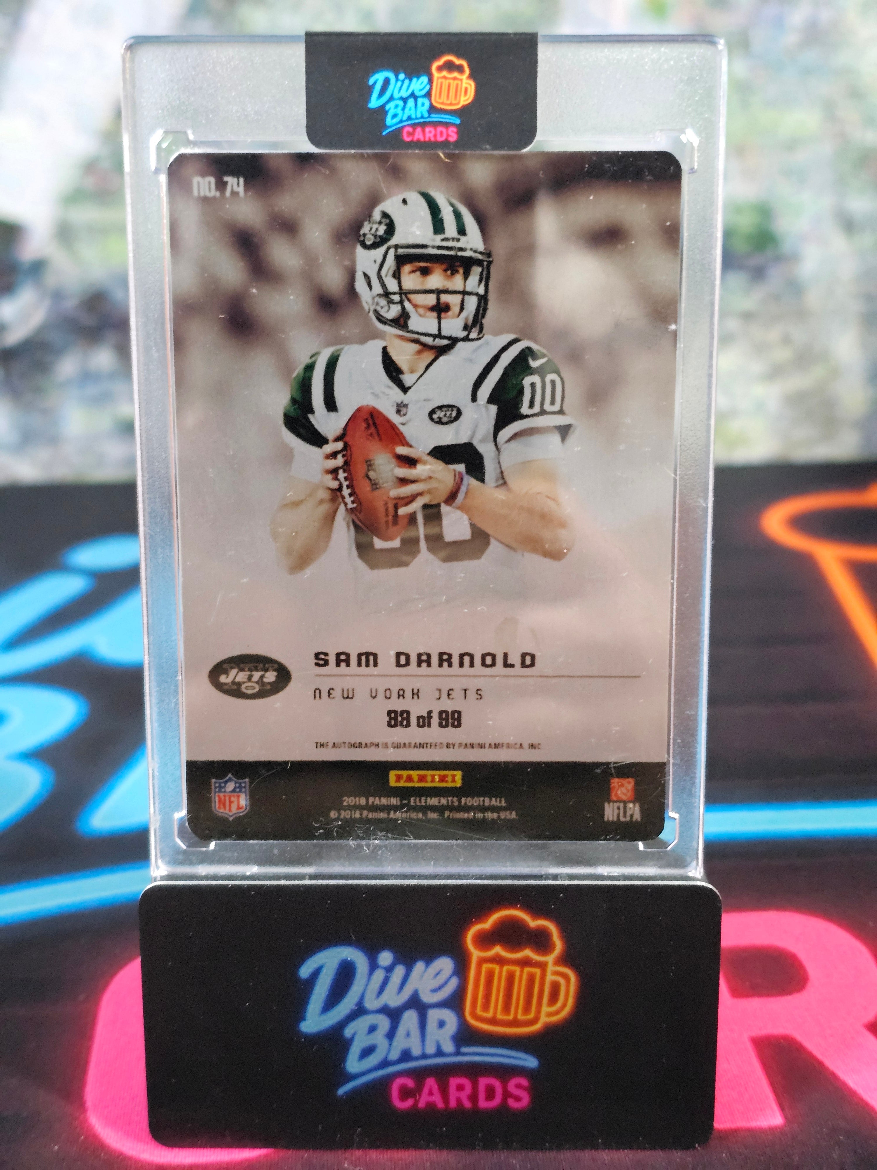 2018 Panini Elements 74 Sam Darnold Rc Rookie Metal On Card Auto /99