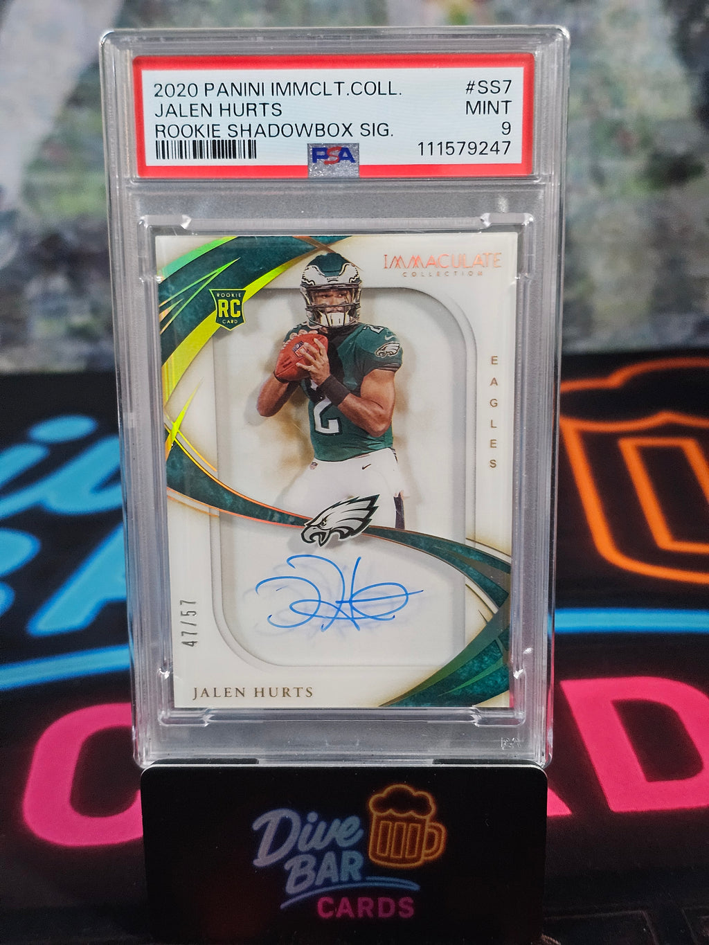2020 Panini Immaculate Collection - Immaculate Rookie Shadowbox Signatures Jalen Hurts 47/57 SS7