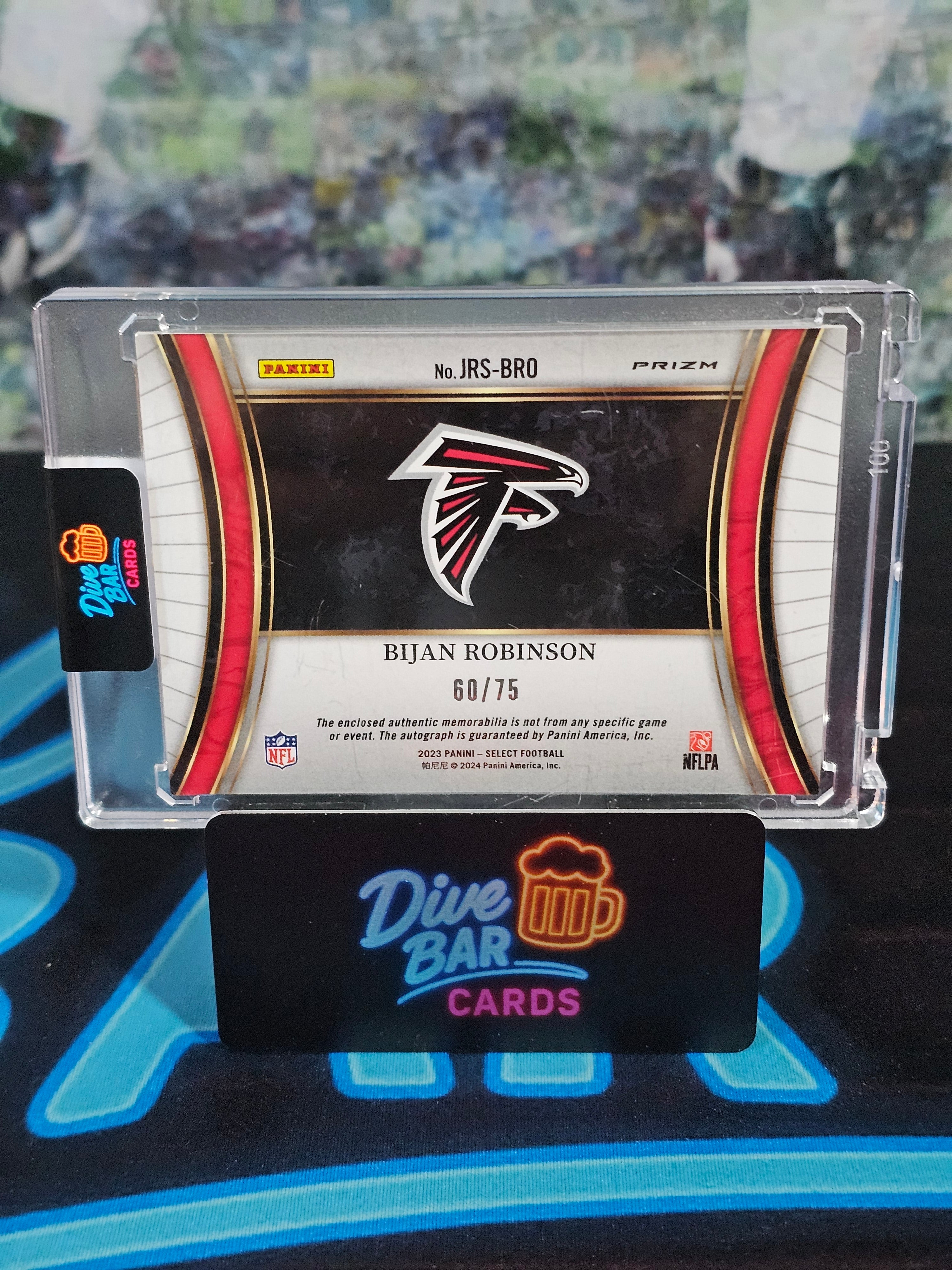 2023 Panini Select Jumbo Bijan Robinson Rookie Signature Swatches White Prizm Card