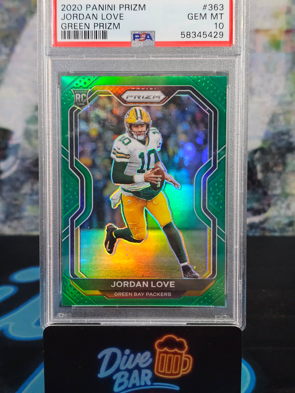 2020 Panini Prizm Jordan Love Prizm Green PSA 10 Rookie Color Match