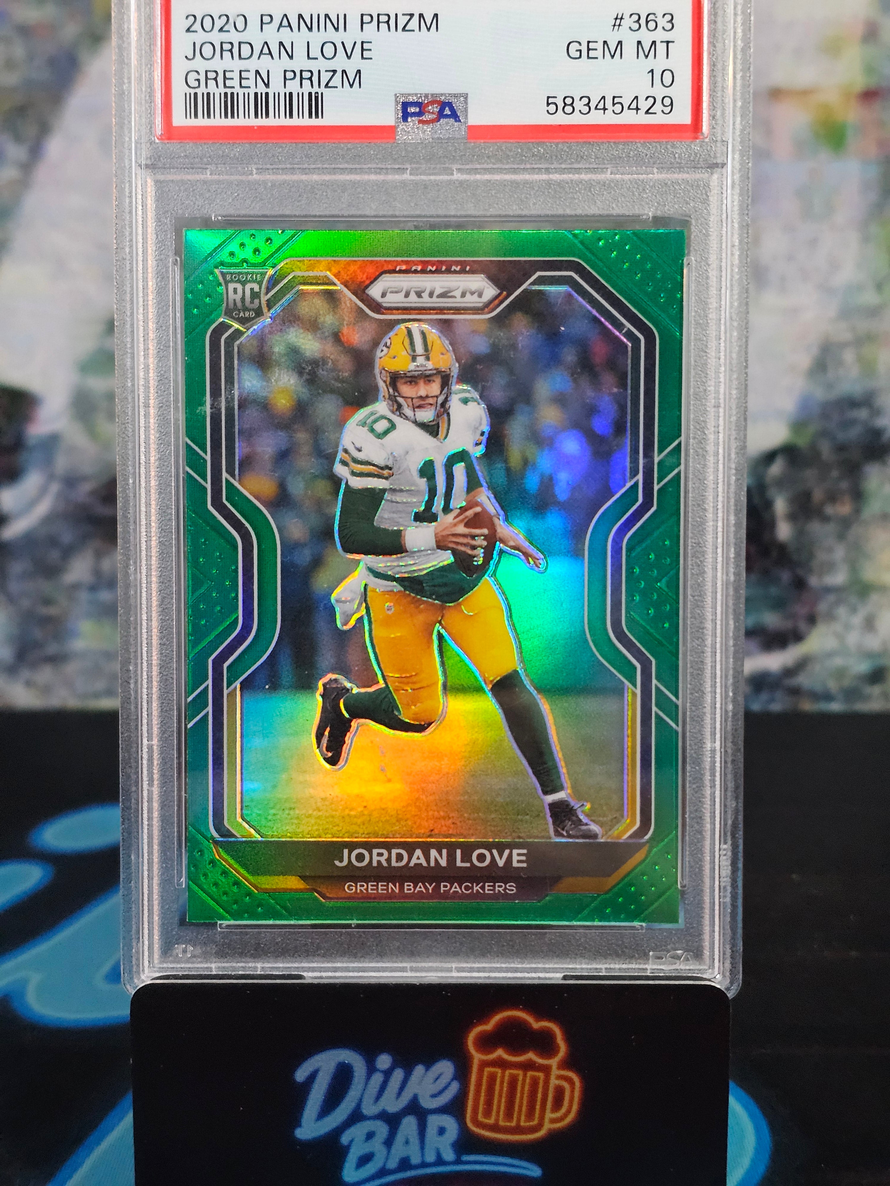 2020 Panini Prizm Jordan Love Prizm Green PSA 10 Rookie Color Match