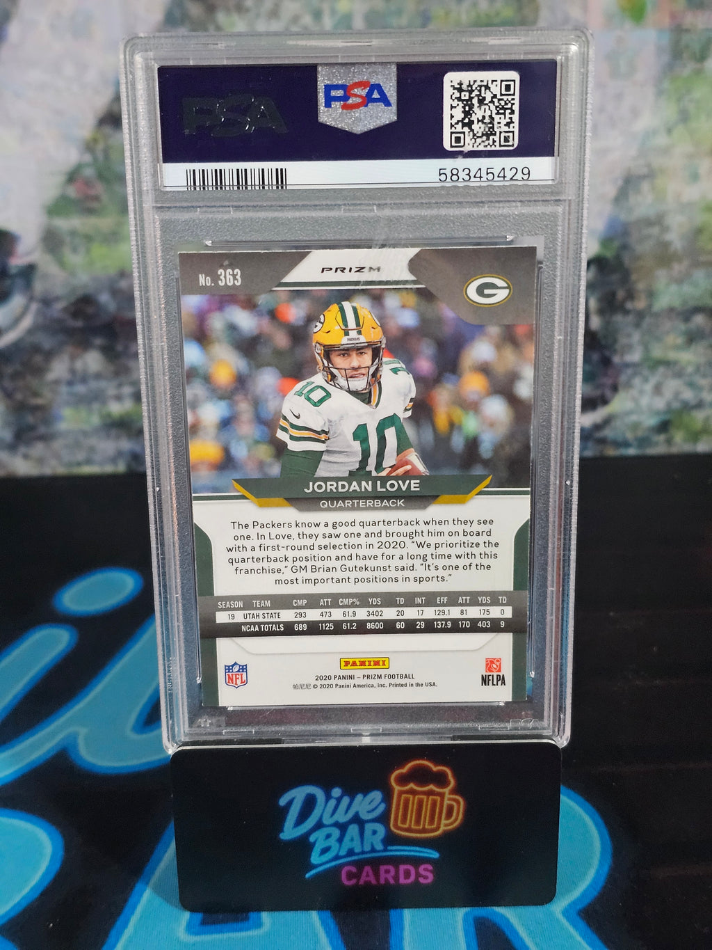 2020 Panini Prizm Jordan Love Prizm Green PSA 10 Rookie Color Match