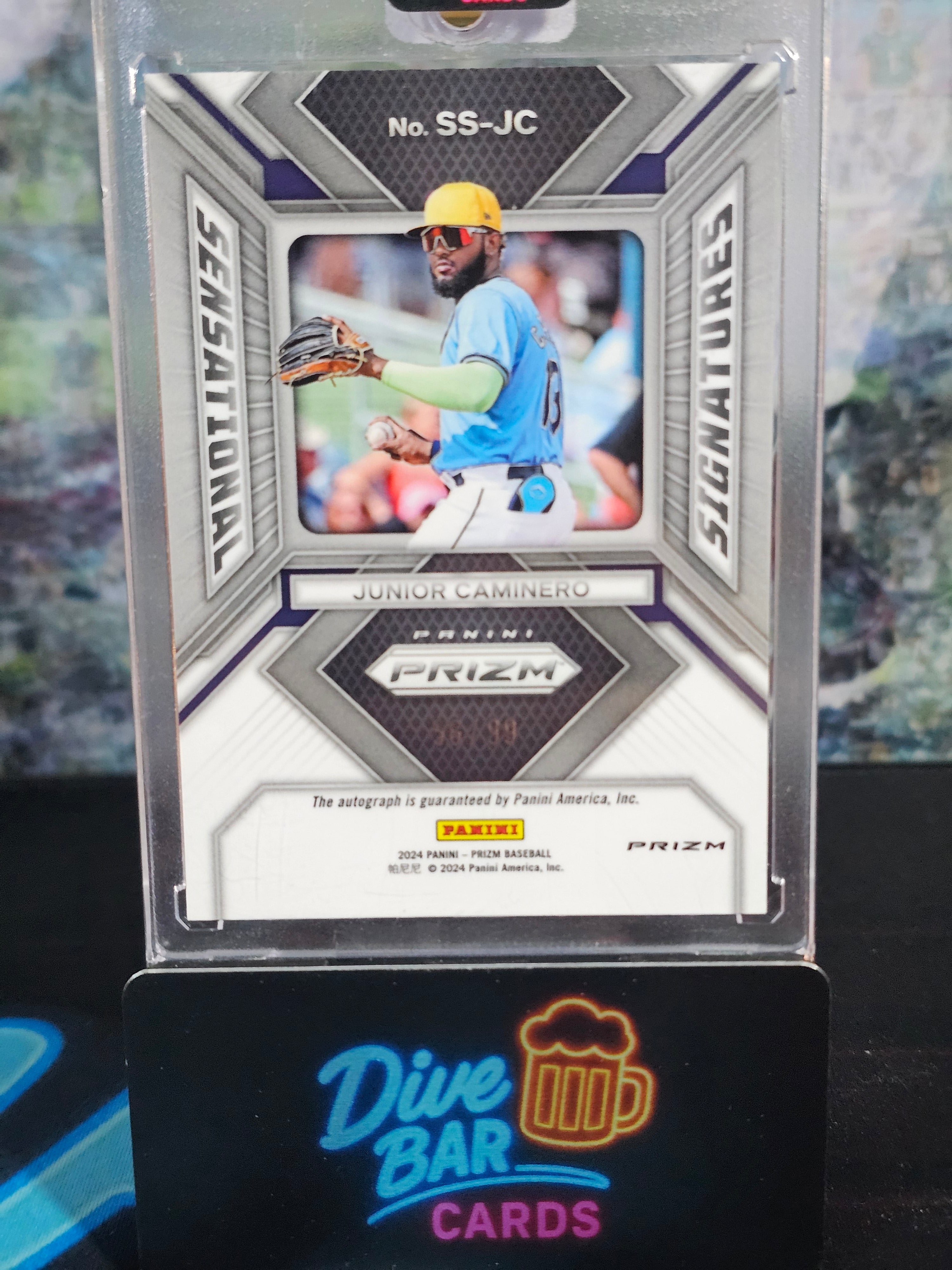 2024 Panini Prizm Sensational Signatures Red Prizm Junior Caminero Rookie Card