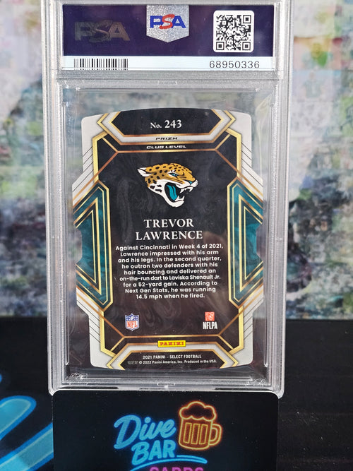 2021 Panini Select Silver Prizm Die Cut Trevor Lawrence PSA 10 Rookie Card