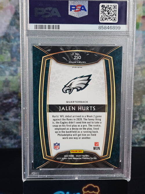 2020 Panini Select Silver Prizm Jalen Hurts PSA 8 Graded Card