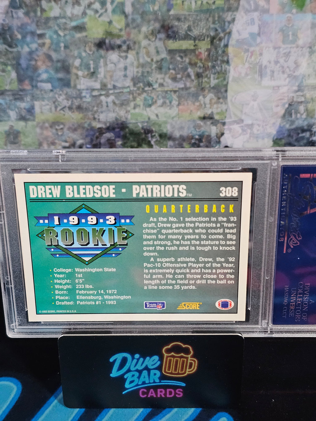 1993 Score Drew Bledsoe PSA 10 Rookie Card - Gem Mint Condition