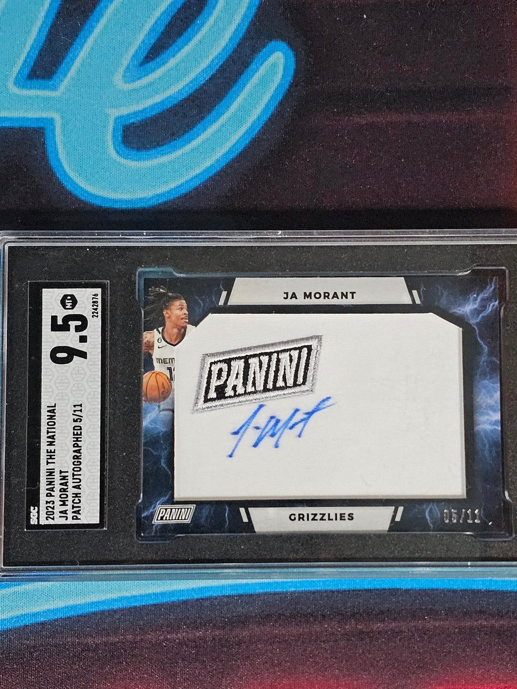 2023 Panini The National Ja Morant Patch Autograph Card #05/11 SGC 9.5 Mint+
