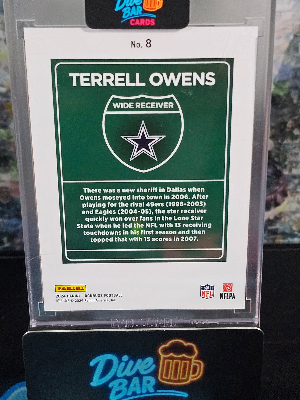 Terrell Owens 2024 Donruss Optic Downtown RAW Dallas Cowboys Card