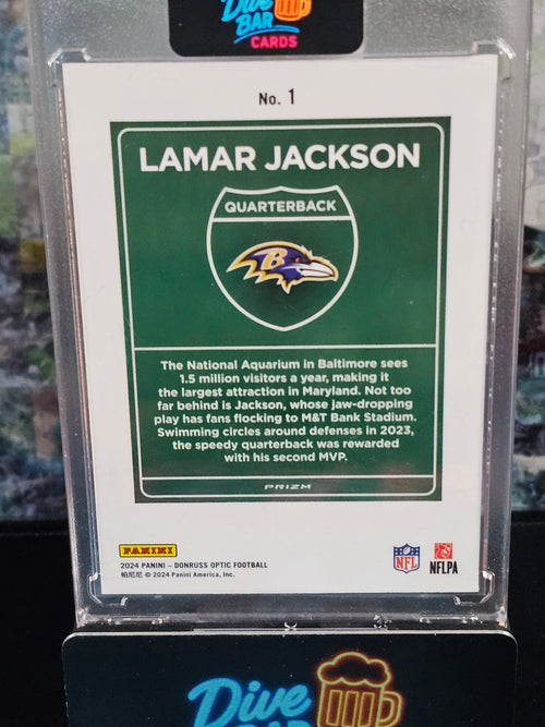 2024 Donruss Downtown Lamar Jackson Baltimore Ravens Football Card Raw