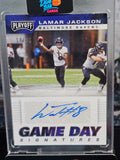 Lamar Jackson 2019 Panini Playoff Game Day Signatures AU SN25 Ravens Autograph Card