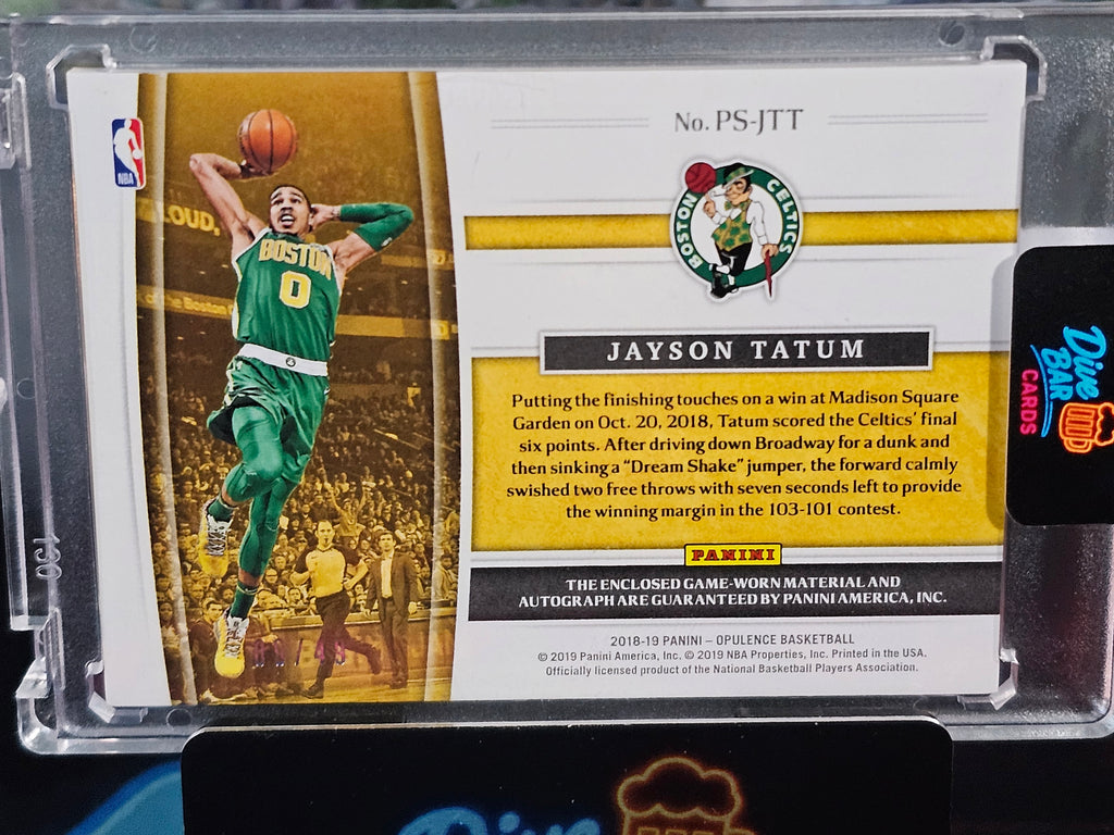 Jayson Tatum 2018-19 Panini Opulence Precious Swatch Signatures /49 Rookie Card MEM AU SP