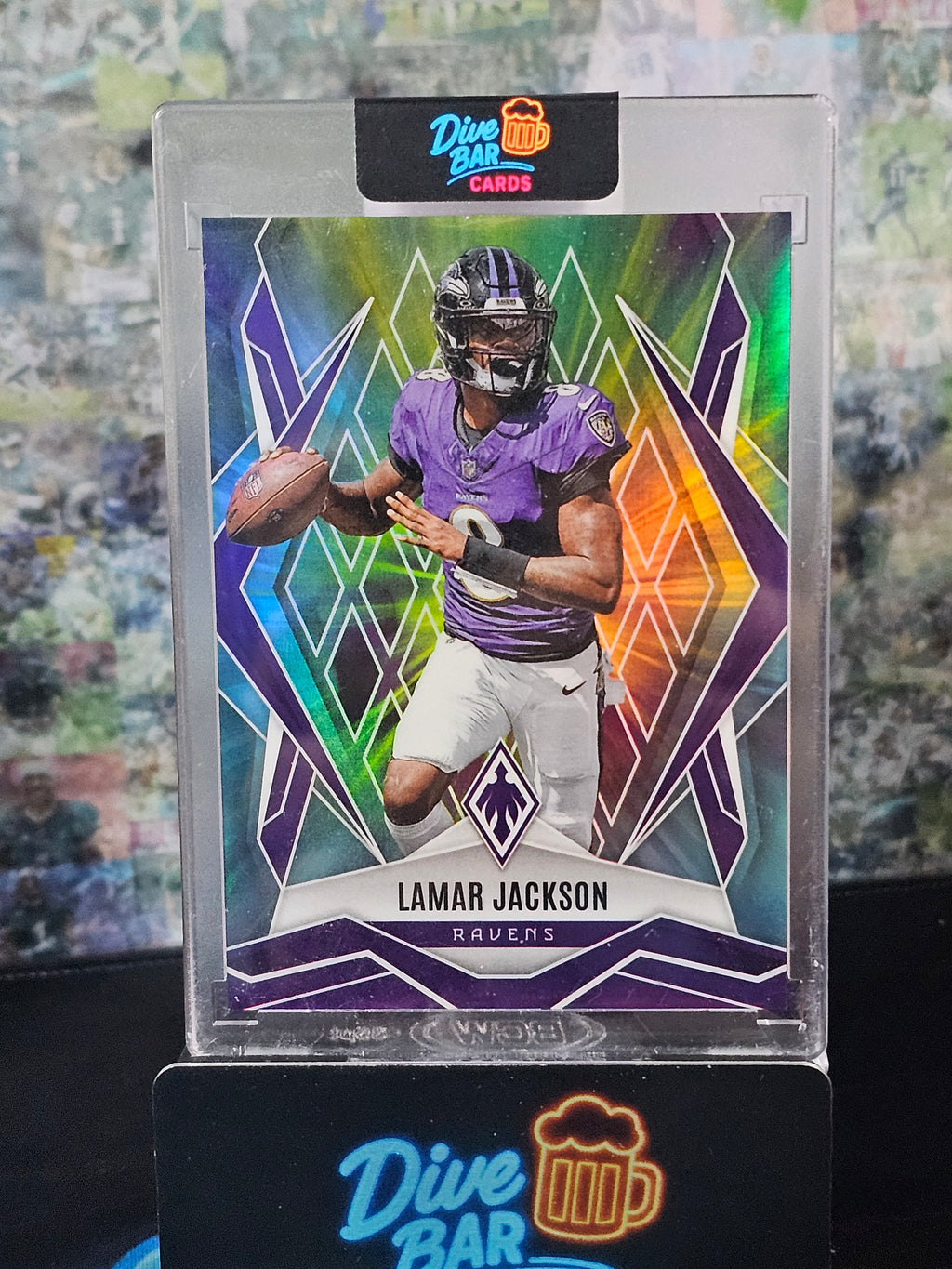 2025 Panini Phoenix Color Burst Prizm Lamar Jackson #/10 SSP Rookie Card - Raw