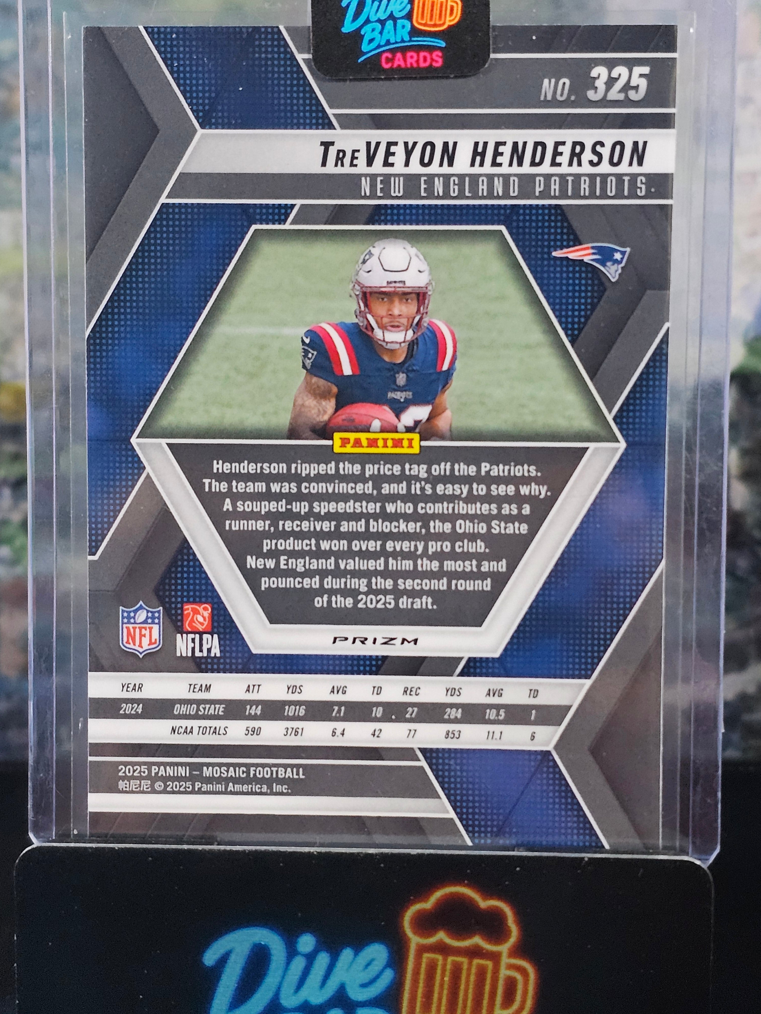 2025 Panini Mosaic Camo Red TreVeyon Henderson Rookie Card - Raw NFL Card