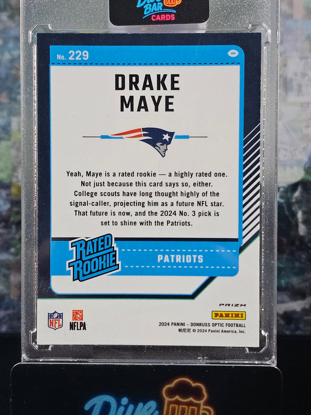 Drake Maye 2024 Donruss Optic Holo Rookie Card - Patriots Holographic Parallel