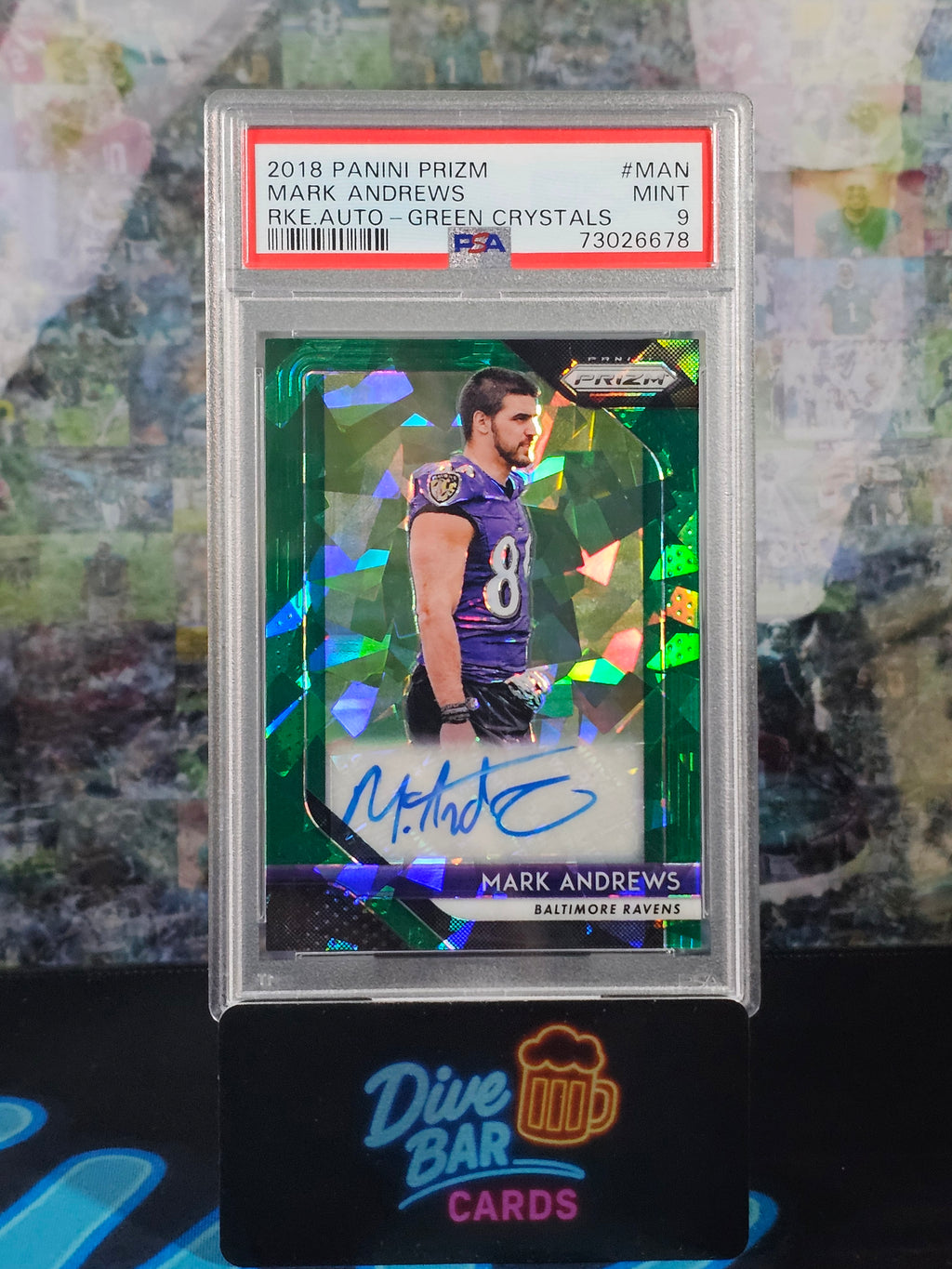 Mark Andrews 2018 Prizm PSA 9 Rookie Card Baltimore Ravens Serial Number 75