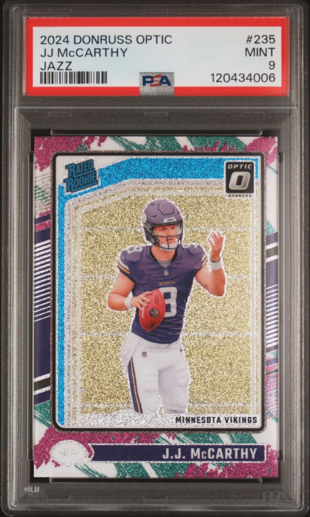 JJ McCarthy 2024 Donruss Optic Jazz PSA 9 Trading Card.