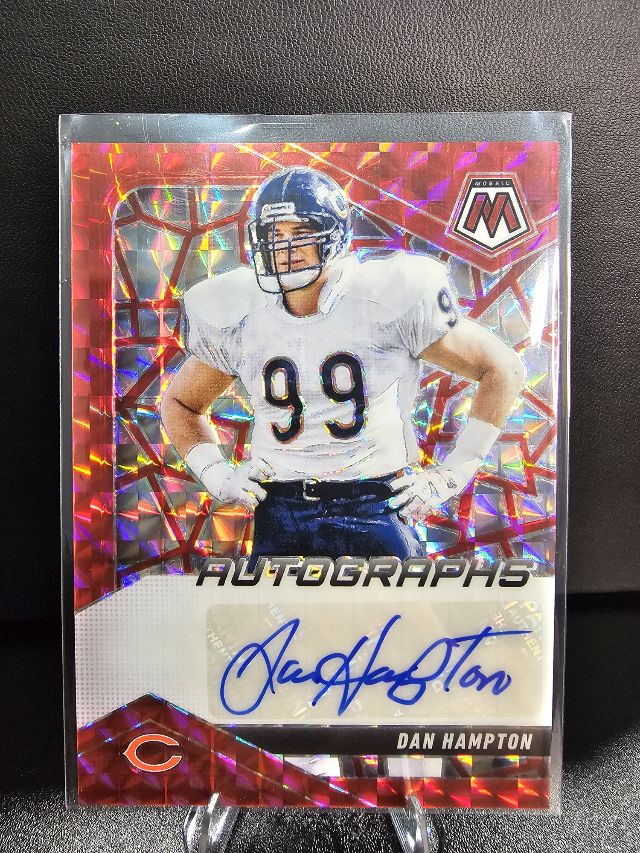 2025 Panini Mosaic Autographs Red Dan Hampton Chicago Bears Signed Card